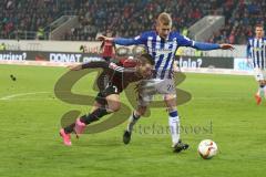 1. BL - Saison 2015/2016 - FC Ingolstadt 04 - Hertha BSC - Mathew Leckie (#7 FC Ingolstadt 04) - Lustenberger Fabian (Hertha BSC) - Foto: Jürgen Meyer