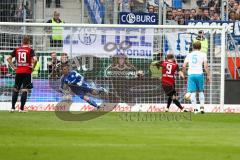 1. BL - Saison 2015/2016 - FC Ingolstadt 04 - Schalke 04 - Moritz Hartmann (#9 FC Ingolstadt 04) schießt das 1:0 per Elfmeter - Tor - Jubel - Foto: Meyer Jürgen