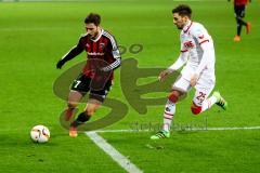 1. Bundesliga - Fußball - FC Ingolstadt 04 - 1. FC Köln - Mathew Leckie (7, FCI) im Laufduell gegen Filip Mladenovic (25, 1. FC Köln). Foto: Adalbert Michalik