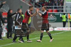 1. Bundesliga - Fußball - FC Ingolstadt 04 - Hannover 96 - Auswechslung Lukas Hinterseer (16, FCI) kommt für Moritz Hartmann (9, FCI)