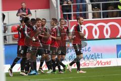 1. Bundesliga - Fußball - FC Ingolstadt 04 - FC Schalke 04 - Tor Jubel 2:0 für Ingolstadt durch mitte Lukas Hinterseer (16, FCI)