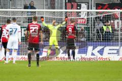 1. BL - Saison 2015/2016 - FC Ingolstadt 04 - 1. FSV Mainz 05 - Moritz Hartmann (#9 FC Ingolstadt 04)  mit einem Strafstoß/Elfmeter zum 1:0 Führungstreffer - Karius Loris Torwart Mainz - Foto: Meyer Jürgen