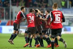 1. Bundesliga - Fußball - FC Ingolstadt 04 - TSG Hoffenheim - Freistoß Roger de Oliveira Bernardo (8, FCI) trifft zum 1:0 Jubel Tor