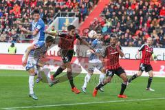 1. BL - Saison 2015/2016 - FC Ingolstadt 04 - 1899 Hoffenheim - Benjamin Hübner (#5 FC Ingolstadt 04) - Marvin Matip (#34 FC Ingolstadt 04) - Foto: Jürgen Meyer