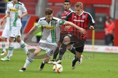 1. BL - Saison 2015/2016 - FC Ingolstadt 04 - Borussia Mönchengladbach - Max Christiansen (#19 FC Ingolstadt 04) - Nordtveit Havard #6 weiss Gladbach - Foto: Meyer Jürgen