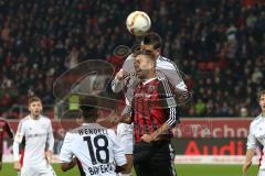 1. Bundesliga - Fußball - FC Ingolstadt 04 - Bayer 04 Leverkusen - Kopfballduell Lukas Hinterseer (16, FCI) und Papadopoulos, Kyriakos (Leverkusen 5)