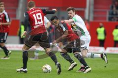 1. BL - Saison 2015/2016 - FC Ingolstadt 04 - Borussia Mönchengladbach - Max Christiansen (#19 FC Ingolstadt 04) - Lezano Farina,Dario (#37 FC Ingolstadt 04) - Foto: Meyer Jürgen