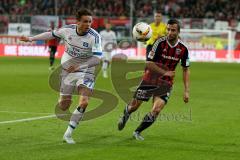 1. BL - Saison 2015/2016 - FC Ingolstadt 04 - Hamburger SV - Elias Kachunga (#25 FC Ingolstadt 04) - Müller Nicolai (#27 Hamburger SV) - Foto: Jürgen Meyer