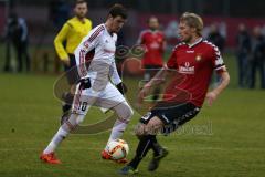 1. Bundesliga - Fußball - Testspiel - FC Ingolstadt 04 - SG Sonnenhof Großaspach - links Pascal Groß (10, FCI) rechts Kai Gehring (SG)