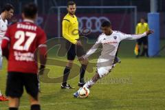 1. Bundesliga - Fußball - Testspiel - FC Ingolstadt 04 - SG Sonnenhof Großaspach - Elias Kachunga (25, FCI) zieht ab und trifft zum 4:0 sein 2. Treffer Double, Jubel Tor