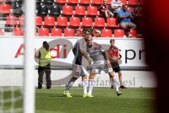 1. Bundesliga - Fußball - Testspiel - FC Ingolstadt 04 - Celta de Vigo - Pascal Groß (#10 FC Ingolstadt 04) - Tobias Levels (#28 FC Ingolstadt 04) - Foto: Jürgen Meyer