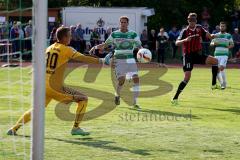 Freundschaftsspiel - Saison 2015/2016 - FC Ingolstadt 04 - SpVgg Greuther Fürth - Tomas Pekhart (#11 FC Ingolstadt 04) mit der Chance zum 1:1 Ausgleichstreffer - Flecken Mark Torwart Greuther Fürth - Foto: Jürgen Meyer