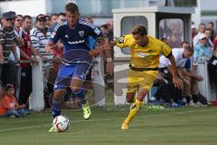 1. Bundesliga - Fußball - Testspiel - FC Ingolstadt 04 - VfR Aalen - links Tomas Pekhart (11, FCI) und rechts Alexandros Kartalis (Aalen)