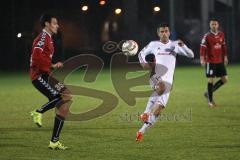 1. Bundesliga - Fußball - Testspiel - FC Ingolstadt 04 - SG Sonnenhof Großaspach - links Julian Leist (SG) und rechts kommt Stefan Lex (14, FCI)