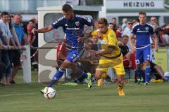 1. Bundesliga - Fußball - Testspiel - FC Ingolstadt 04 - VfR Aalen - links Tomas Pekhart (11, FCI) und rechts Alexandros Kartalis (Aalen)