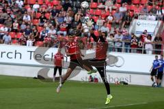 1. Bundesliga - FC Ingolstadt 04 - Trainingsauftakt im Audi Sportpark - Alfredo Morales (#6 FC Ingolstadt 04) - Christian Ortag (#39 FC Ingolstadt 04) - Foto: Jürgen Meyer