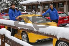 1. Bundesliga - Fußball - FC Ingolstadt 04 - Winterpause - Besuch bei Audi driving experience in Seefeld/Österreich -  Romain Brégerie (18, FCI) und Torwart Örjan Haskjard Nyland (26, FCI)