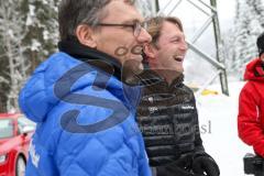 1. Bundesliga - Fußball - FC Ingolstadt 04 - Winterpause - Besuch bei Audi driving experience in Seefeld/Österreich -  Spaß Co-Trainer Michael Henke (FCI) und Cheftrainer Ralph Hasenhüttl (FCI)