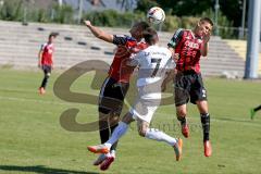 FC Ingolstadt - A - Junioren - 1.FC Saarbrücken - Scherer Maximilian rot Ingolstadt links - Niclas Thorsten rechts rot Ingolstadt - Rebmann Jan weiß Saarbrücken - Foto: Jürgen Meyer