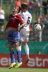 DFB-Pokal - 1. Runde - Fußball - FC Ingolstadt 04 - SpVgg Unterhaching - in der Luft Markus Einsiedler und Alfredo Morales (6, FCI)