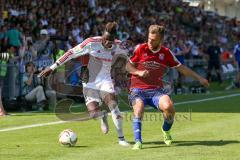 DFB-Pokal - 1. Runde - Fußball - FC Ingolstadt 04 - SpVgg Unterhaching - Danny da Costa (21, FCI) gegen rechts Dominic Reisner (UHG)