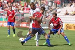 DFB-Pokal - 1. Runde - Fußball - FC Ingolstadt 04 - SpVgg Unterhaching - Lukas Hinterseer (16, FCI) läuft auf Alexander Winkler (UHG) auf