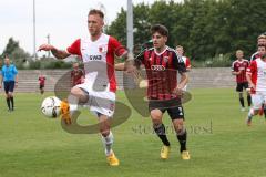 Regionalliga Bayern - FC Ingolstadt 04 II - FC Augsburg II -  #mitte Marcel Schiller (19) wird von links Tim Rieder (FCA) weggedrängt