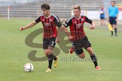 Regionalliga Bayern - FC Ingolstadt 04 II - FC Augsburg II -  links Marcel Schiller (19) und rechts Gordon Büch  (2)