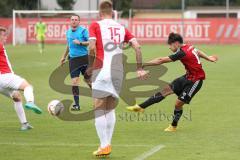 Regionalliga Bayern - FC Ingolstadt 04 II - FC Augsburg II -  Marcel Schiller (19) zeiht ab und an den Pfosten