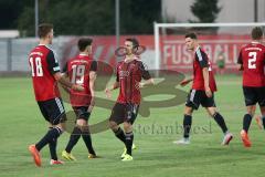 Regionalliga Bayern - FC Ingolstadt 04 II - 1. FC Schweinfurt 05 - Thomas Blomeyer (18) trifft zum 1:0 Tor Jubel mitMarcel Schiller (19) und Andreas Buchner (16)