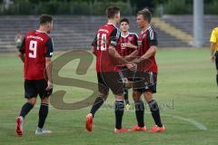 Regionalliga Bayern - FC Ingolstadt 04 II - 1. FC Schweinfurt 05 - mitte Thomas Blomeyer (18) trifft zum 1:0 Tor Jubel rechts Gordon Büch  (2)