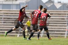 Regionalliga Bayern - FC Ingolstadt 04 II - SV 01 Viktoria Aschaffenburg - 5:3 - Tor Jubel Matthias Heiß (4) mit Giuseppe Leo (21) und Ryoma Watanabe (17)