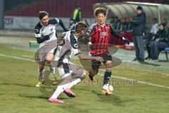 Regionalliga Bayern - FC Ingolstadt 04 II - FC Amberg - Ryoma Watanabe (FC17) rechts und mitte Christian Knorr (FCA) und links Frank Lincke (FCA)