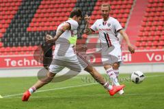 1. Bundesliga - Fußball - FC Ingolstadt 04 - Saisoneröffnung im Audi Sportpark - Showtraining Pascal Groß (10, FCI) und Moritz Hartmann (9, FCI)