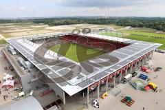 1. Bundesliga - Fußball - FC Ingolstadt 04 - Saisoneröffnung im Audi Sportpark - aus 40 Meter Höhe - Aussicht Attraktion Feier Möbelhof