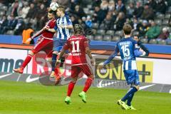 1. BL - Saison 2016/2017 - Hertha BSC - FC Ingolstadt 04 - Anthony Jung (#3 FCI) beim Kopfball - Foto: Meyer Jürgen