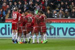 1. Bundesliga - Fußball - Eintracht Frankfurt - FC Ingolstadt 04 - Tor Jubel Treffer mitte Romain Brégerie (18, FCI) 0:1