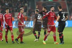 1. Bundesliga - Fußball - Bayer Leverkusen - FC Ingolstadt 04 - rechts Anthony Jung (3, FCI) Streit mit Aleksandar Dragovic (Leverkusen 6)