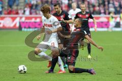 1. Bundesliga - Fußball - 1. FC Köln - FC Ingolstadt 04 - Dominique Heintz (3 Köln) und Marcel Tisserand (32, FCI) Zweikampf