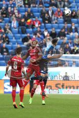 1. Bundesliga - Fußball - TSG 1899 Hoffenheim - FC Ingolstadt 04 - Alfredo Morales (6, FCI)  Marvin Matip (34, FCI) Sandro Wagner (TSG 14) Zweikampf Kopfball