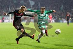 1. Bundesliga - Fußball - Werder Bremen - FC Ingolstadt 04 - Flanke Florent Hadergjonaj (33, FCI) Philipp Bargfrede (44 Bremen) blockt stört