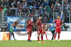 1. Bundesliga - Fußball - TSG 1899 Hoffenheim - FC Ingolstadt 04 - Tor für Hoffenheim, enttäuscht, Marvin Matip (34, FCI) schreit zur Mannschaft, Alfredo Morales (6, FCI)  Marcel Tisserand (32, FCI)