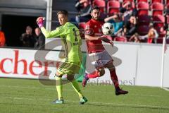 1. BL - Saison 2016/2017 - FSV Mainz 05 - FC Ingolstadt 04 - Yunus Malli (#10 Mainz) mit einer Torchance - Ørjan Nyland (#26 FCI) - Foto: Meyer Jürgen