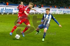 1. BL - Saison 2016/2017 - Hertha BSC - FC Ingolstadt 04 - Robert Leipertz (#13 FCI) - Maximilian Mittelstädt (#34 Hertha) - Foto: Meyer Jürgen