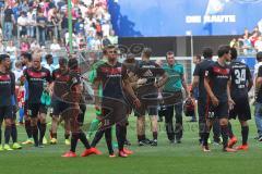 1. Bundesliga - Fußball - Hamburger SV - FC Ingolstadt 04 - Spiel ist aus Unentschieden, das Team geht zu den Fans Gratulation Torschütze Lukas Hinterseer (16, FCI) nachdenklich