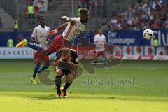 1. Bundesliga - Fußball - Hamburger SV - FC Ingolstadt 04 - Djourou, Johan (5 HSV) oben und gefoult zu Boden Moritz Hartmann (9, FCI)