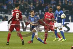 1. Bundesliga - Fußball - FC Schalke 04 - FC Ingolstadt 04 - Alfredo Morales (6, FCI), Franco Di Santo, Roger de Oliveira Bernardo (8, FCI) Eric Maxim Choupo-Moting (13 Schalke)