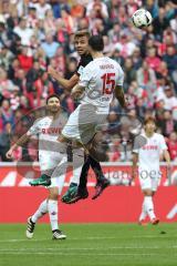 1. Bundesliga - Fußball - 1. FC Köln - FC Ingolstadt 04 - Lukas Hinterseer (16, FCI) und Mergim Mavraj (15 Köln)