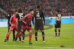 1. Bundesliga - Fußball - Bayer Leverkusen - FC Ingolstadt 04 - Alfredo Morales (6, FCI)  rechts trifft zum 0:1 Tor Jubel