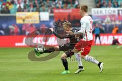 1. Bundesliga - Fußball - RB Leipzig - FC Ingolstadt 04 - Florent Hadergjonaj (33, FCI) Marcel Halsterberg (23 Leipzig)